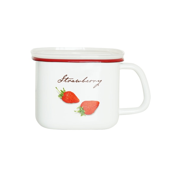 富士ホーロー ストロベリー 角型ストックポット STB-KP