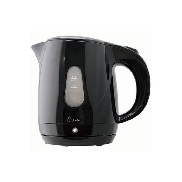 【お取り寄せ】【ロット=24】ドリテック dretec 電気ケトル　「プロム」１Ｌ PO-160 BK