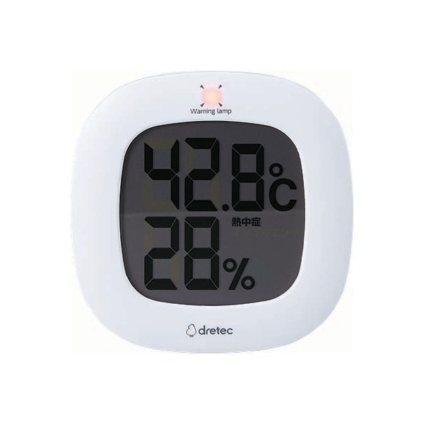 【お取り寄せ】【ロット=48】ドリテック dretec デジタル温湿度計「ルミール」　ホワイト　 O-423WT