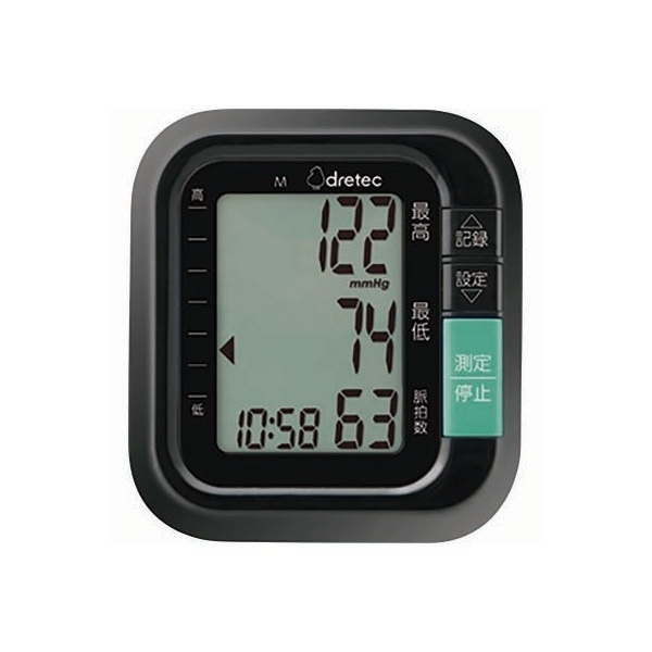 【お取り寄せ】【ロット=24】ドリテック dretec 手首式血圧計　ブラック　 BM-110BK