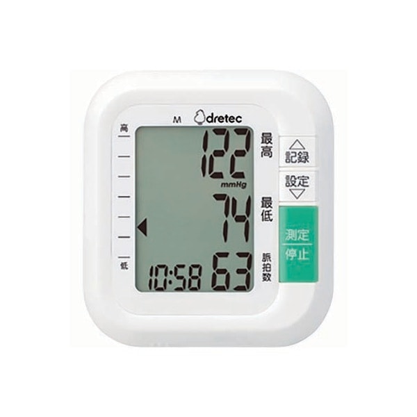 【お取り寄せ】【ロット=24】ドリテック dretec 手首式血圧計　ホワイト　 BM-110WT
