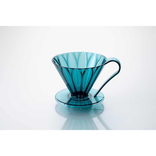 【お取り寄せ】【ロット＝48】三洋産業 カフェック CAFEC トライタンフラワードリッパー2-4杯用 クリアブルーグリーン TFD-4CBG