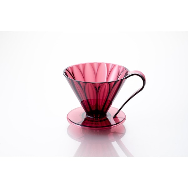 【お取り寄せ】【ロット＝48】三洋産業 カフェック CAFEC トライタンフラワードリッパー2-4杯用 クリアワインレッド TFD-4CWR