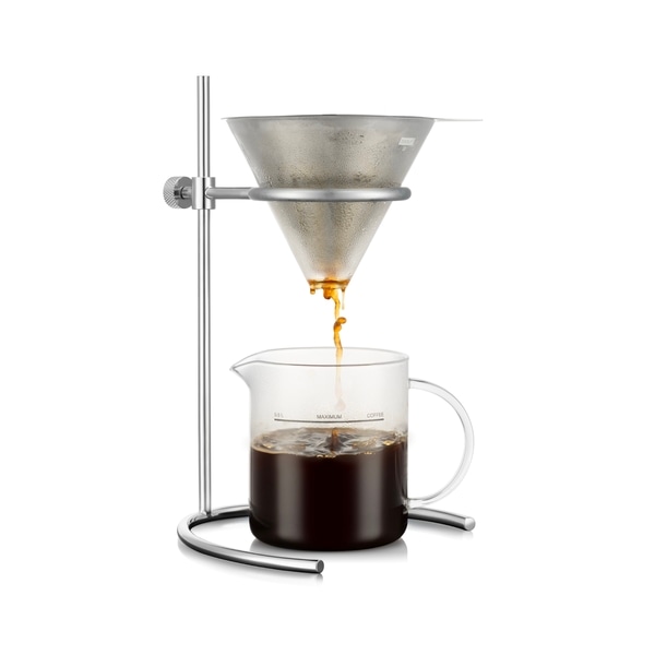 【お取り寄せ】【ロット＝4】ボダム bodum プアオーバー ドリップコーヒーメーカー0.5L (ステンレスフィルター&ガラスジャグ付き) K12354-16