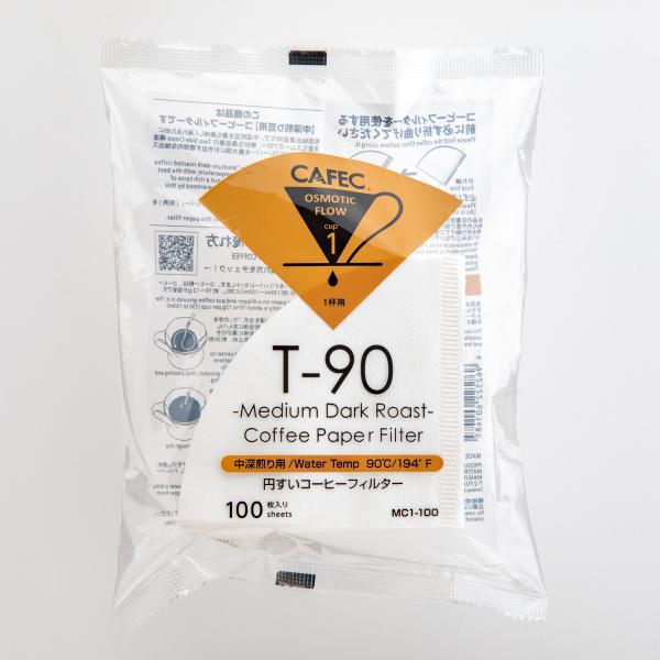 【お取り寄せ】【ロット＝80】三洋産業 カフェック CAFEC 焙煎度別 円すいコーヒーフィルター 中深煎り用 1杯用 100枚入 ホワイト MC1-100W