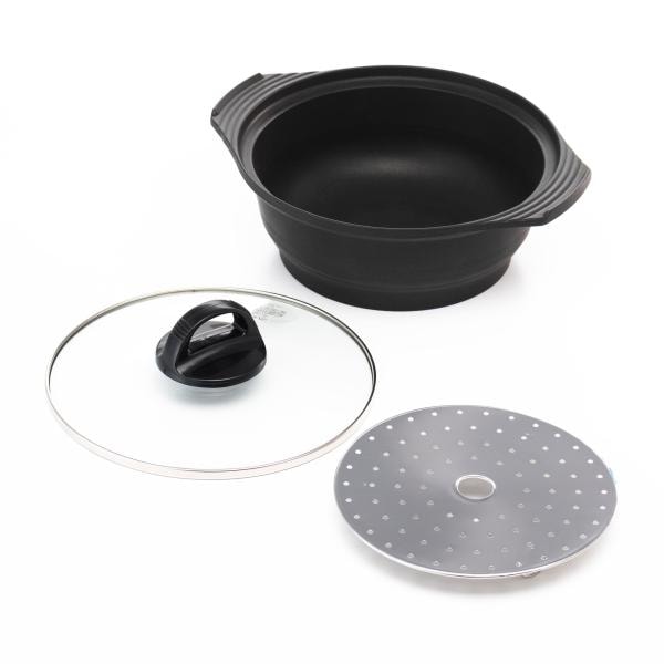 【お取り寄せ】【ロット：20】杉山金属 土鍋風蒸し器19cm(目皿付) KS-2788