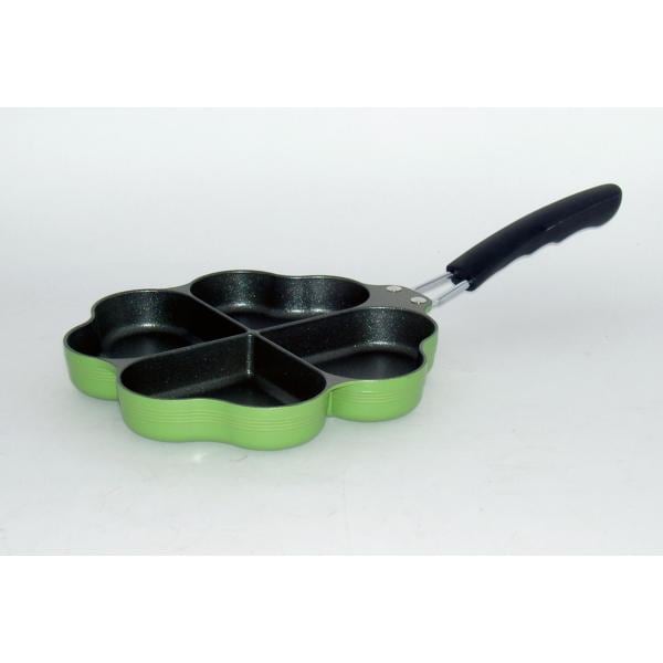 【お取り寄せ】【ロット：24】杉山金属 しあわせを呼ぶ 四葉のフライパン グリーン KS-2808