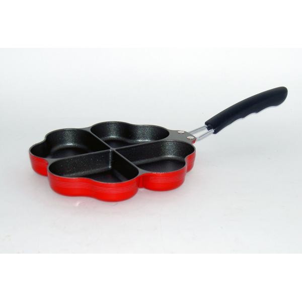 【お取り寄せ】【ロット：20】杉山金属 IH対応 しあわせを呼ぶ 四葉のフライパン レッド KS-2812