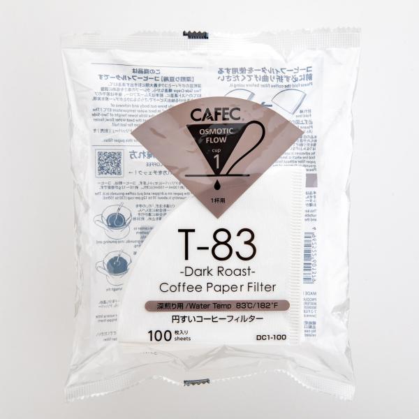 【お取り寄せ】【ロット＝80】三洋産業 カフェック CAFEC 焙煎度別 円すいコーヒーペーパーフィルター 深煎り用 1杯用 100枚入 DC1-100W