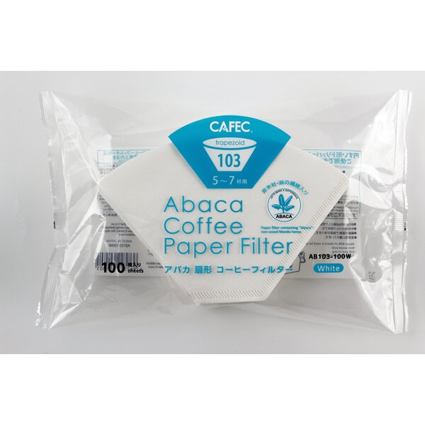【お取り寄せ】【ロット＝80】三洋産業 カフェック CAFEC アバカ 扇形コーヒーペーパーフィルター 5-7杯用 ホワイト AB103-100W