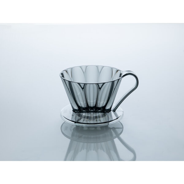 【お取り寄せ】【ロット＝24】三洋産業 カフェック CAFEC フラワードリッパーオーバル 1-2杯用 クリアブラック FDO-101CB