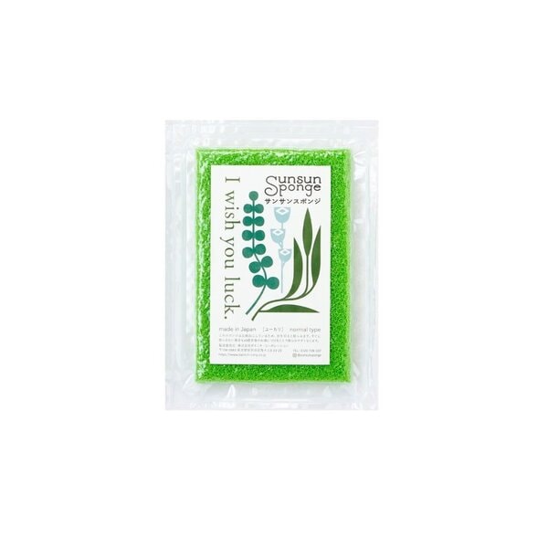 ダイニチ サンサンスポンジ フラワーラベル ノーマル ユーカリ グリーン4571342443207