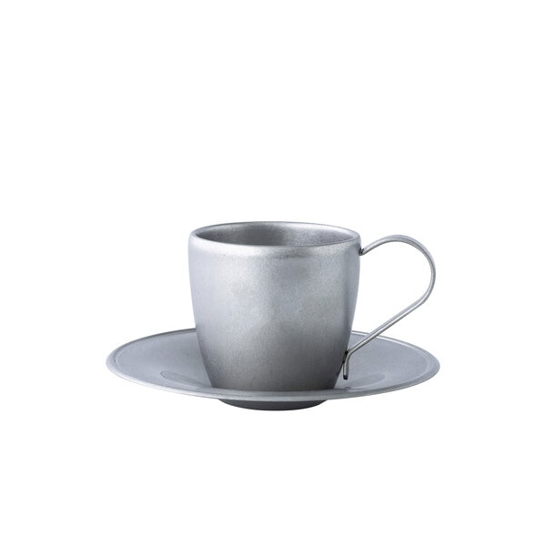 【お取り寄せ】青芳 ヴィンテージイノックス VINTAGE INOX DWカップ&ソーサー160ml 510403