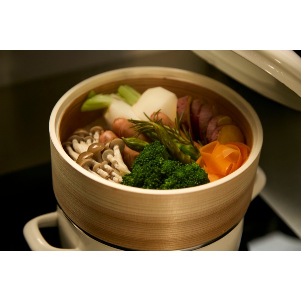 富士ホーロー せいろ付きホーロー鍋 18cm ホワイトSER-18W.W