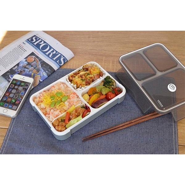 シービージャパン CB JAPAN dsk.pig 薄型弁当箱 フードマン600 クリアライトグレー