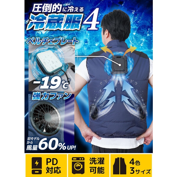 THANKO 冷蔵服4 ネイビー オマケ付き お取り寄せ】【ロット=12】サンコー THANKO 冷蔵服4 圧倒的に