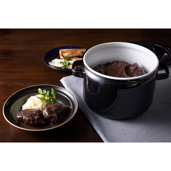 【お取り寄せ】富士ホーロー 匠 22cm深鍋 鉄黒 TKM-22W.BK