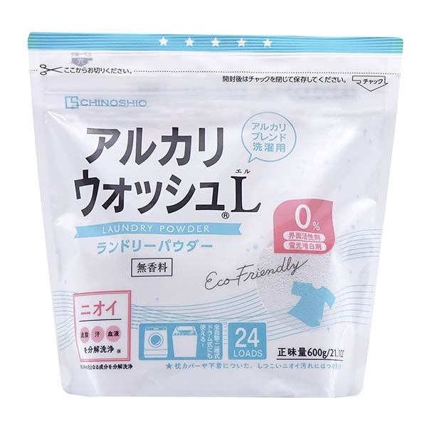 地の塩社 アルカリウォッシュ ランドリーパウダー(無香料)600g 4982757811442