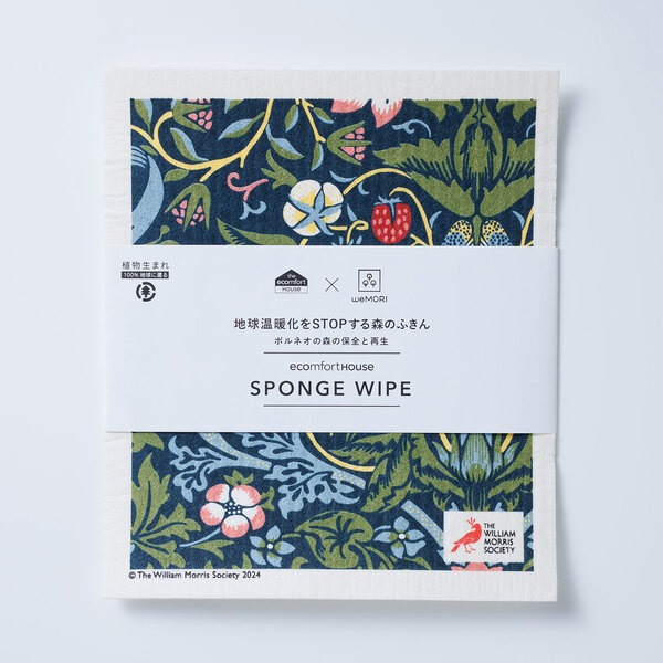 イーオクト E.OCT ecomfortHouse William Morris スポンジワイプ ウィリアム・モリス イチゴドロボウ WX192001