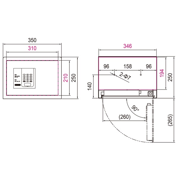 【お取り寄せ】ディプロマット diplomat ホテルセーフシリーズ ホテル用金庫16L H25CS7021 ブラック <<軒先渡し4台まで送料無料>>