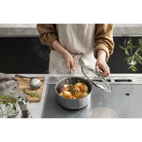 コレール CORELLE DuraNano ソースパン18cm ガラスふた付 CSS18SVWL