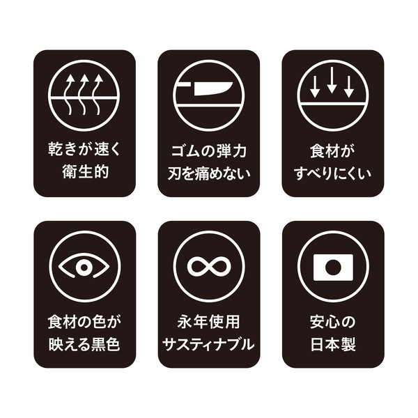 ノボダ noboda RUBBER Rubber カッティングボード M 黒 NBD001