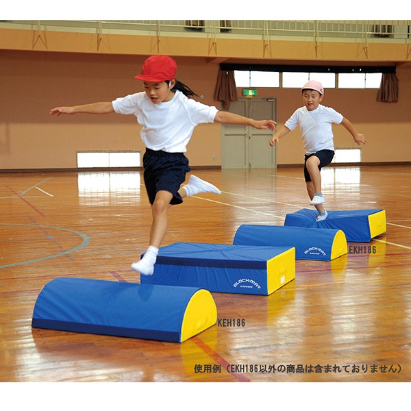 子どものバランス運動 体つくりに最適な エバニュー ブロックマット半円 EKH186 EVERNEW