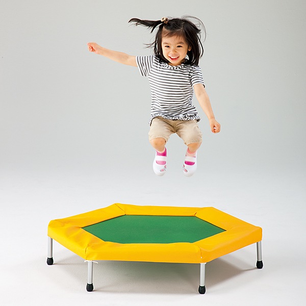 子供用トランポリン 無鉛塗装 体力向上にトランポリン運動 六角形ジャンピング