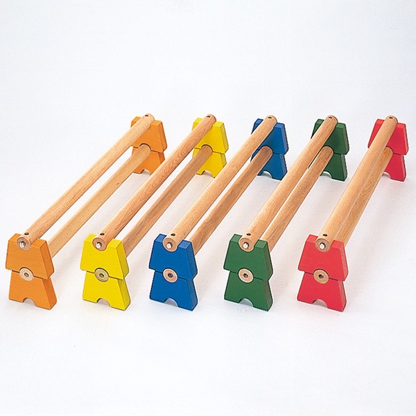 ハードルや平均台運動に 子どものバランス運動に使える 室内用 カラー運動棒・10cm高さ（10本組）