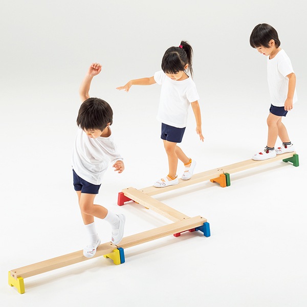 子どものバランス運動に コンパクトな平均台セット 室内用 カラー平均台(5本組)