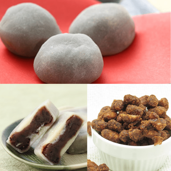 浅間酒造 和菓子セット（黒ごまもち・酒蒸しきんつば・手作りみそピー）