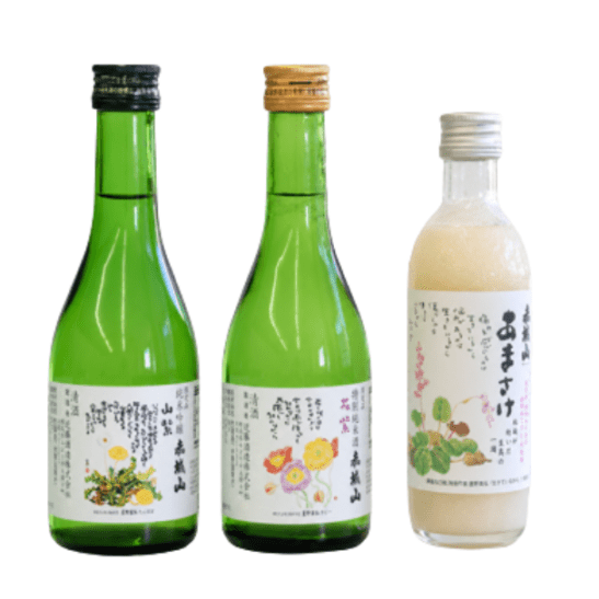赤城山  純米吟醸「山紫」、特別純米酒「花紫」、麹使用あまさけ 飲み比べセット（各300ml）