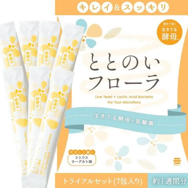 ととのいフローラ 生きてる酵母と乳酸菌 14包トライアルセット（シトラスヨーグルト味・ナチュラル抹茶味）