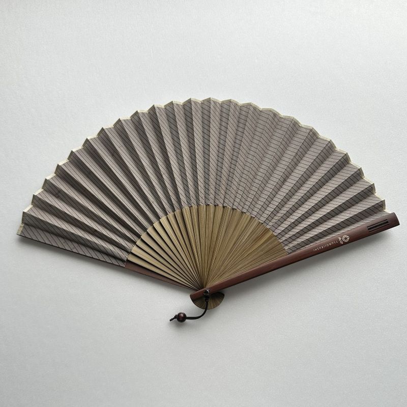 木玉付き扇子セット（茶）