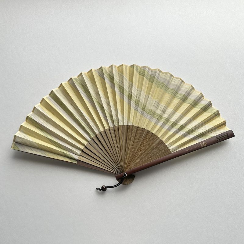 木玉付き扇子セット（黄）