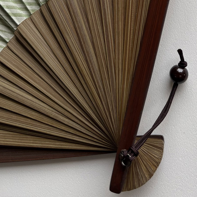 木玉付き扇子セット（緑）