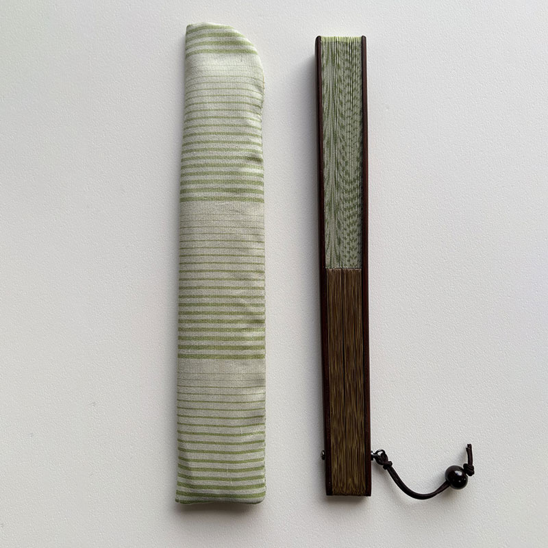 木玉付き扇子セット（緑）