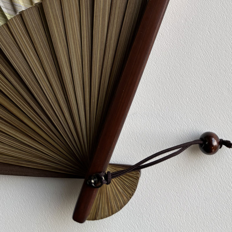 木玉付き扇子セット（黄）