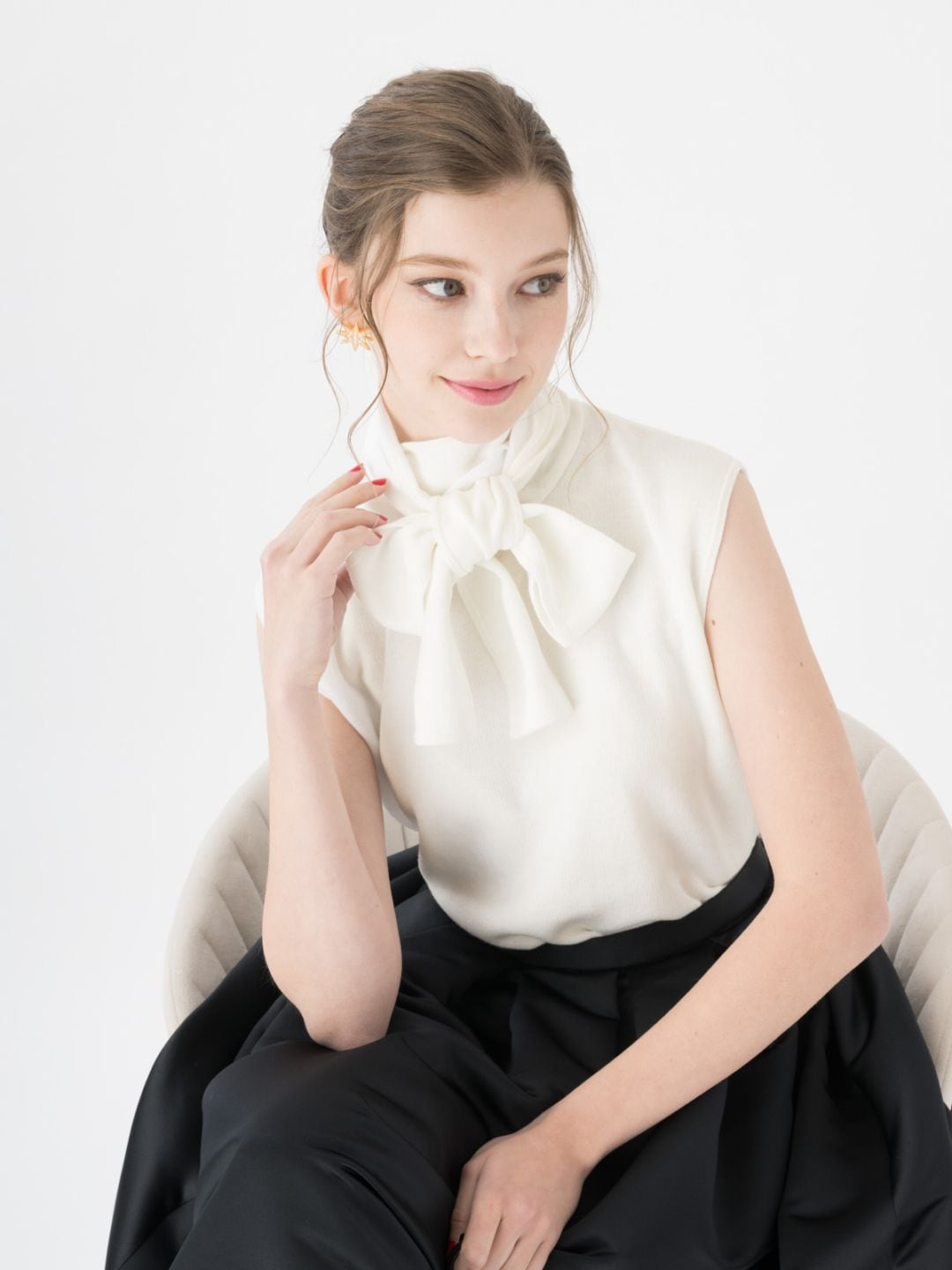 【1回着用】【Leira】ツルバイマリコ☆リボン付きトップス☆チュニック TOPS｜TSURU By MARIKO OIKAWA