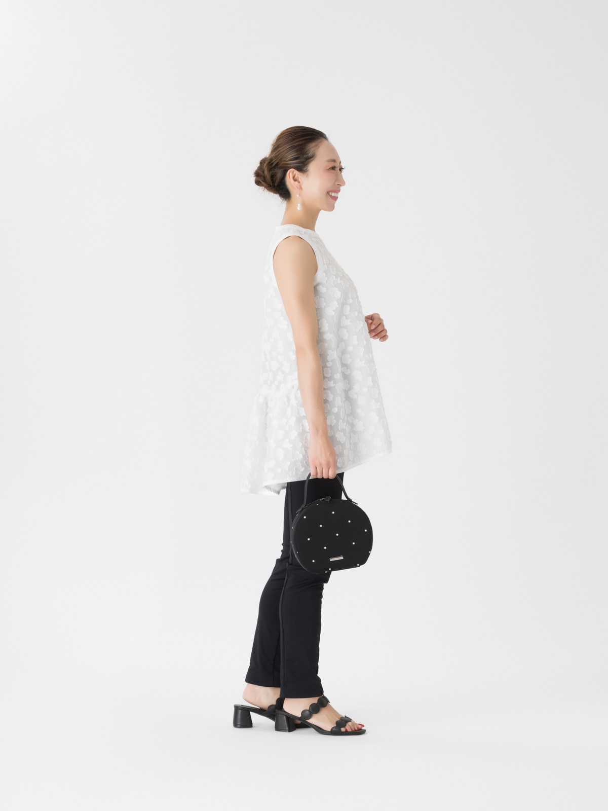 TSURUbyMarikoOikawa/Scalaスリーブレスジャガードブラウス