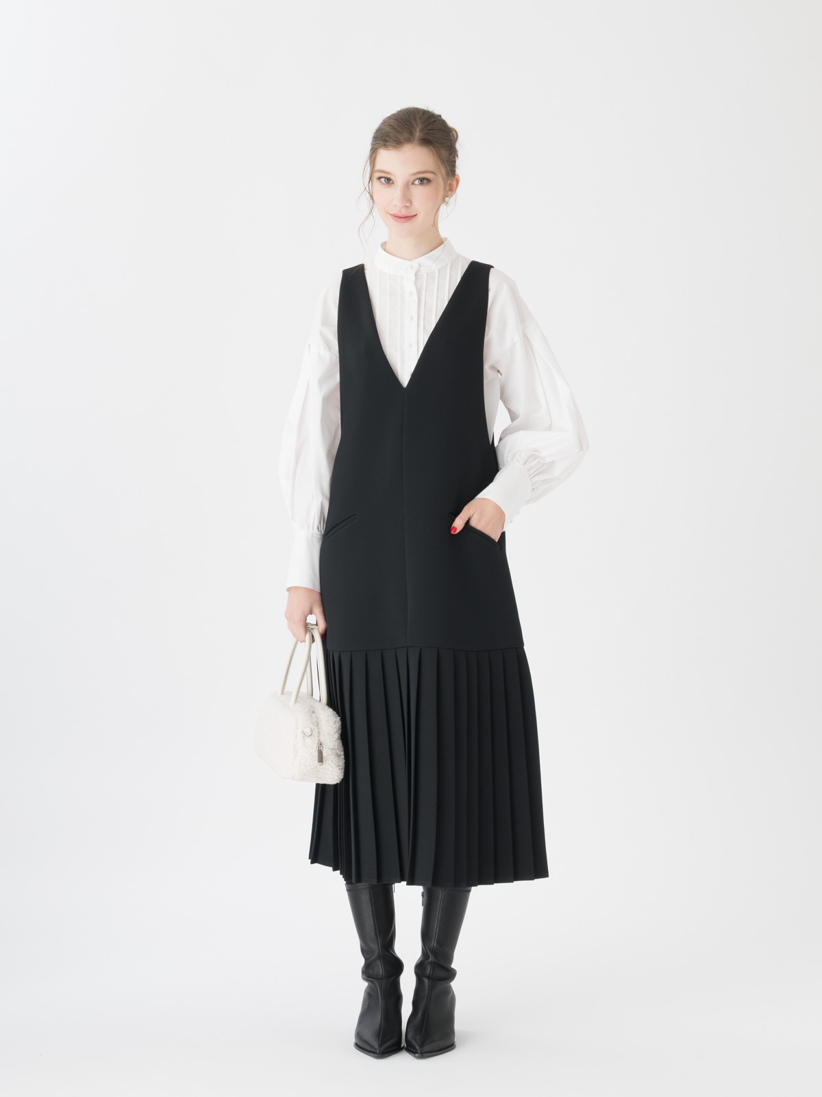 tsuru by maiko oikawa ツイードジレ ブラック Mytle | ALL CLOTHES,DRESSES | TSURU By MARIKO OIKAWA