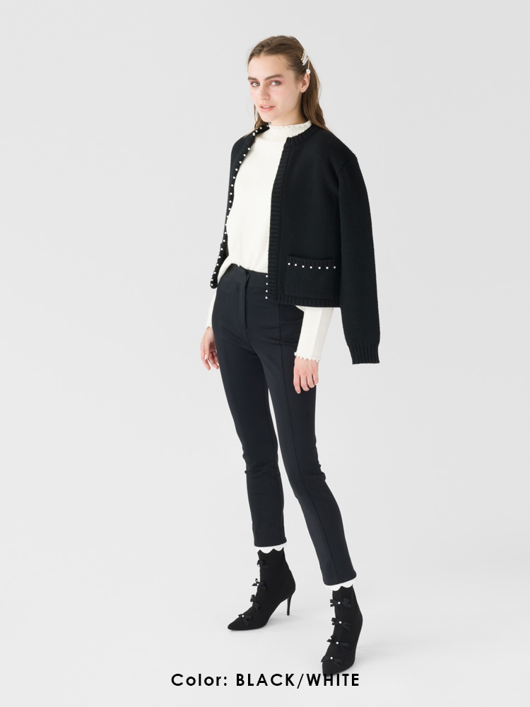 ネイビーシー ツルバイマリコオイカワ・Petalブラックパンツ - その他