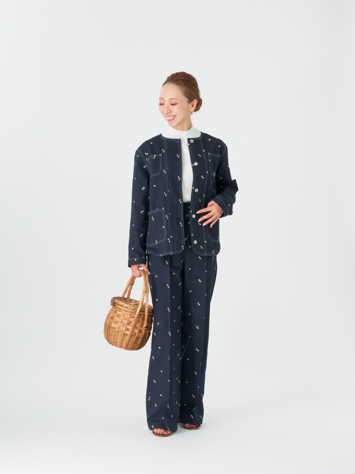 TSURU by MARIKO OIKAWA デニムジャケット　パール TSURU by Mariko Oikawa - ツルバイマリコオイカワ パールデニム