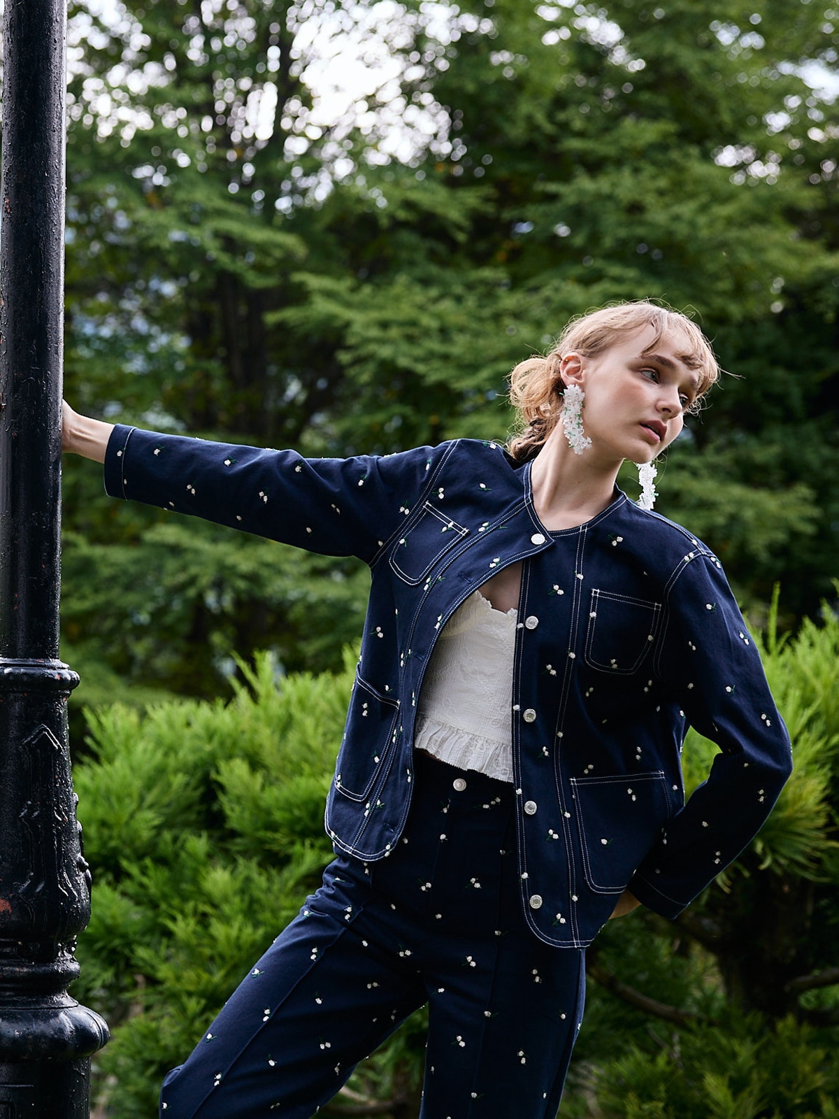 TSURU by MARIKO OIKAWA デニムジャケット　パール TSURU by Mariko Oikawa - ツルバイマリコオイカワ パールデニム