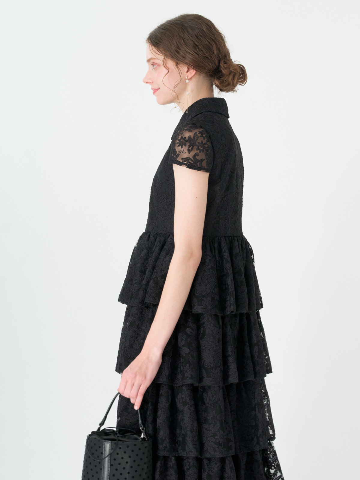 ▼24SS 未使用級✨ティッカ 総レースフラワーノーカラージャケット 羽織 黒 Maryrose | COLLECTION,＜PRE ORDER＞2026 SPRING COLLECTION