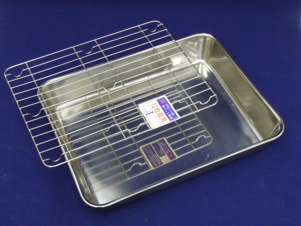 ステンレス角バット１２枚取り　アミセット