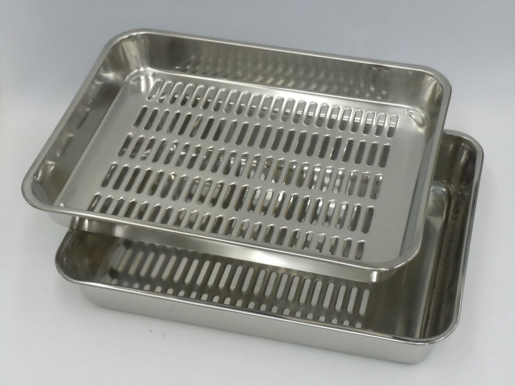 ＳＵＳ３０４ステンレス製　角バット　水切りバットセット　８枚取り