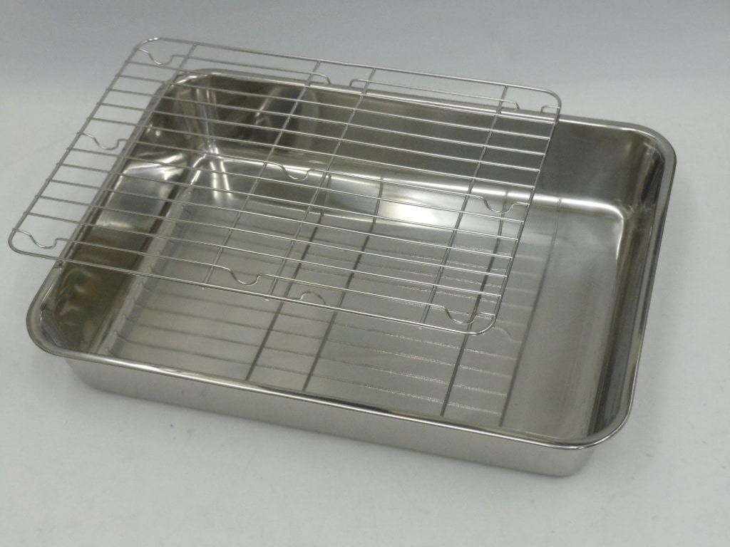 ＳＵＳ３０４ステンレス製　角バット　アミセット　８枚取り