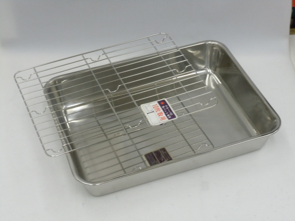 ＳＵＳ３０４ステンレス製　角バット　アミセット　１０枚取り