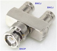 【SA-50657】 防犯カメラ・監視カメラ用 BNC分配コネクタ BNCP/BNCJ/BNCJ　オス-メス-メス|分配コネクター|コネクター類